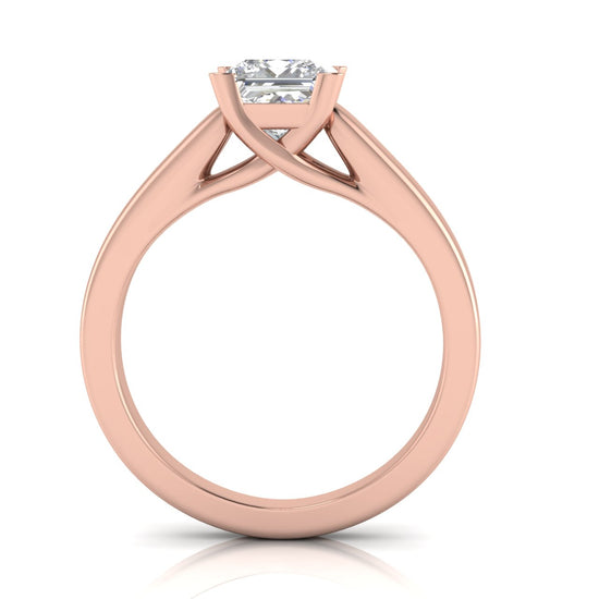 Crossover Basket Princess Cut Moissanite Engagement Ring