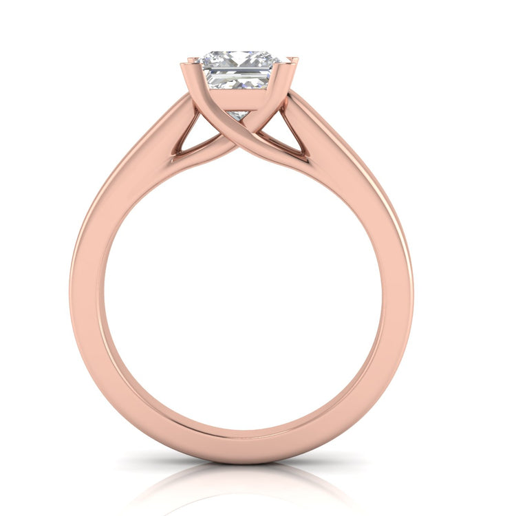 Crossover Basket Princess Cut Lab Diamond Engagement Ring