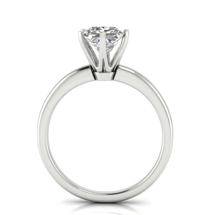 Elegant 6 Prong Princess Cut Moissanite Engagement Ring