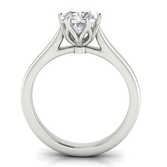 Floral Princess Cut Moissanite Engagement Ring