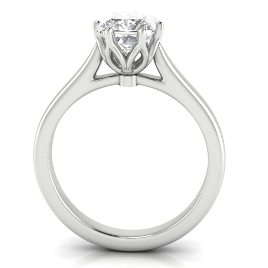 Floral Princess Cut Lab Diamond Engagement Ring