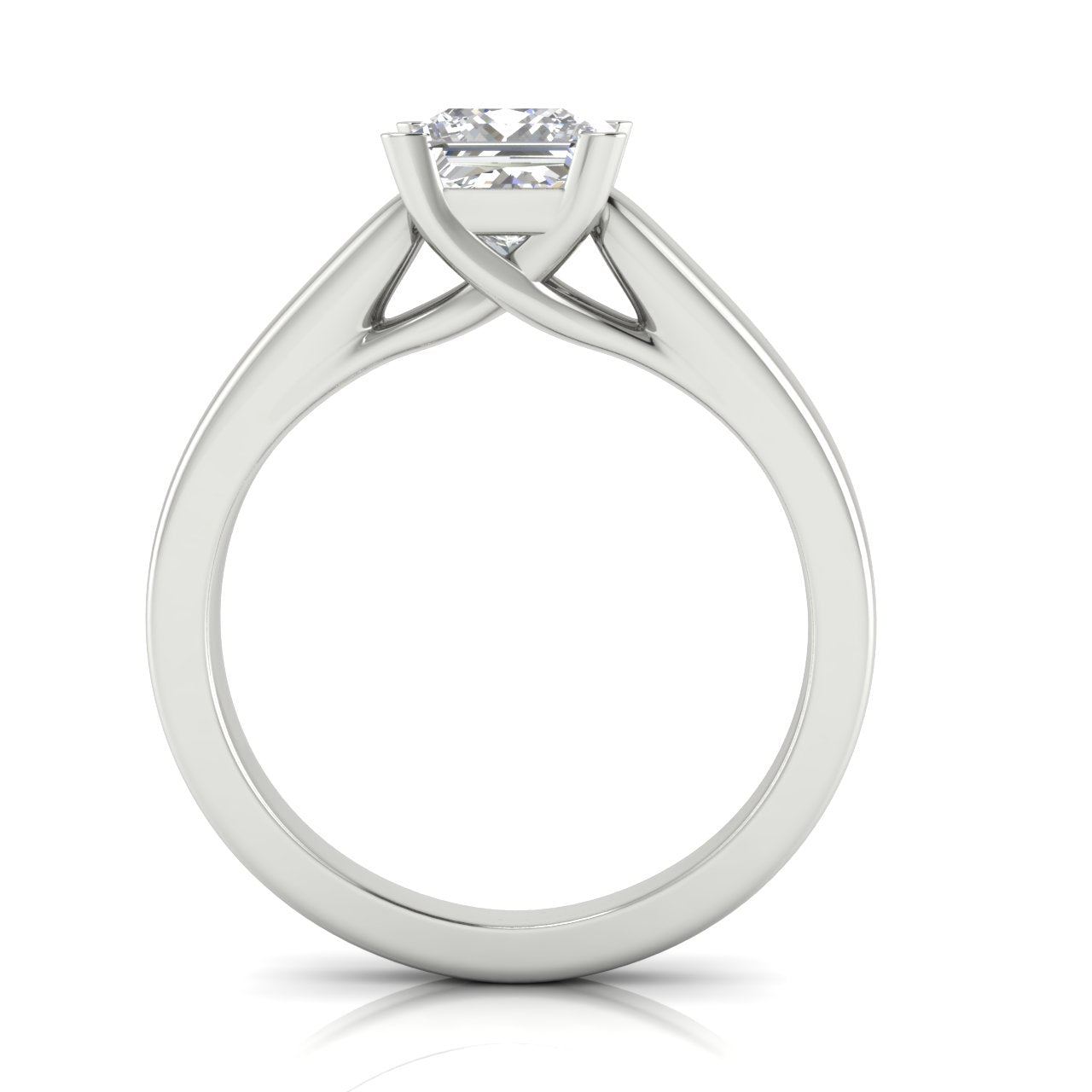 Crossover Basket Princess Cut Lab Diamond Engagement Ring