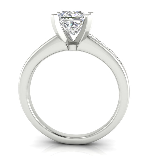 Princess Channel Set Princess Cut Lab Diamond Engagement Ring