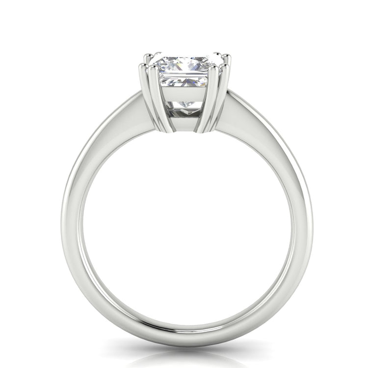 6 Prong Donut Princess Cut Lab Diamond Engagement Ring