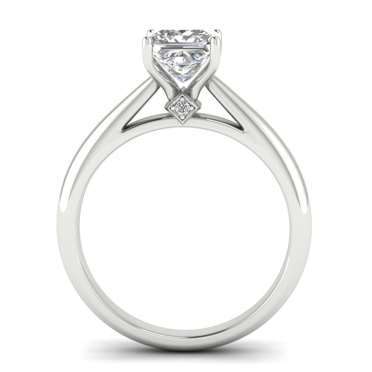 Elegant Hidden Stone Princess Cut Moissanite Engagement Ring