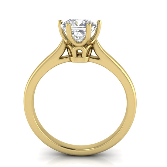 Crown Princess Cut Moissanite Engagement Ring