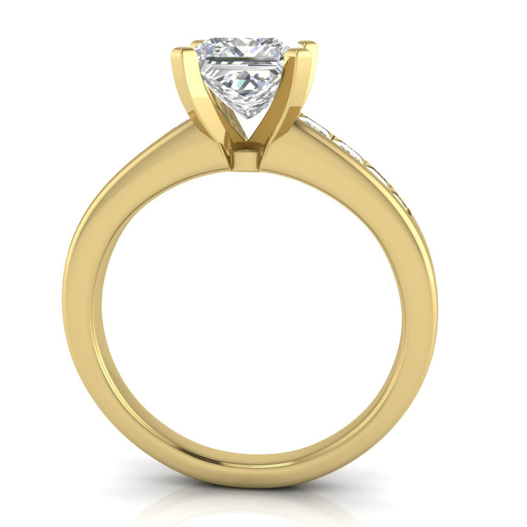 Princess Channel Set Princess Cut Lab Diamond Engagement Ring