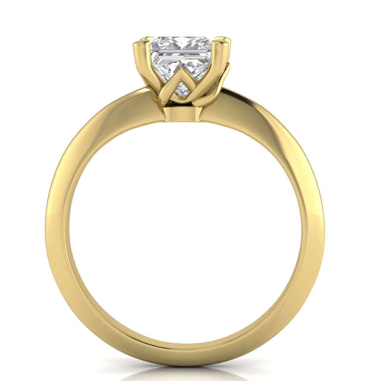 Tulip Prong Princess Cut Lab Diamond Engagement Ring