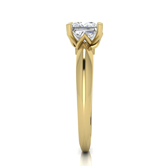 Tulip Prong Princess Cut Moissanite Engagement Ring