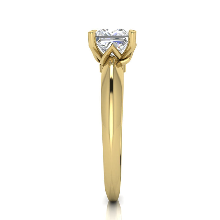 Tulip Prong Princess Cut Moissanite Engagement Ring