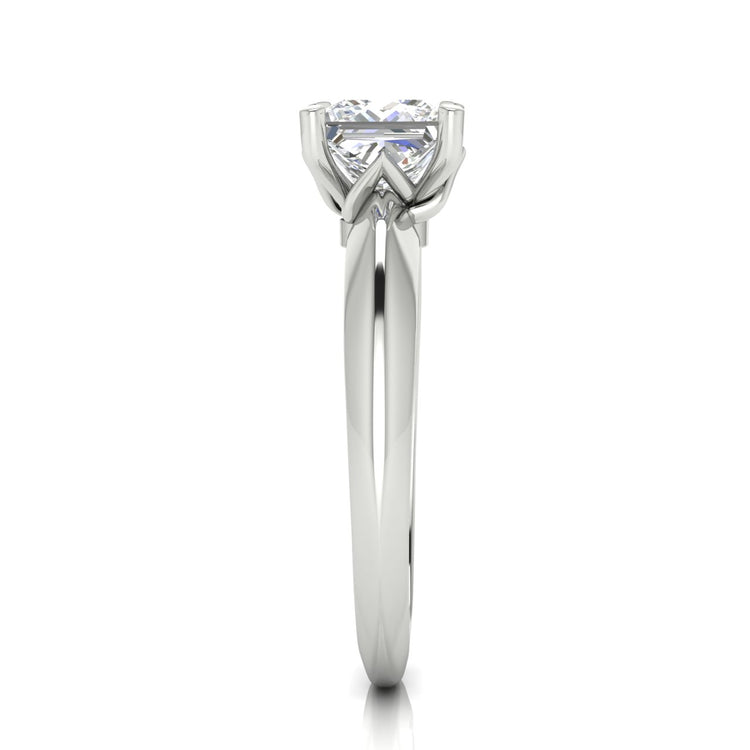 Tulip Prong Princess Cut Moissanite Engagement Ring