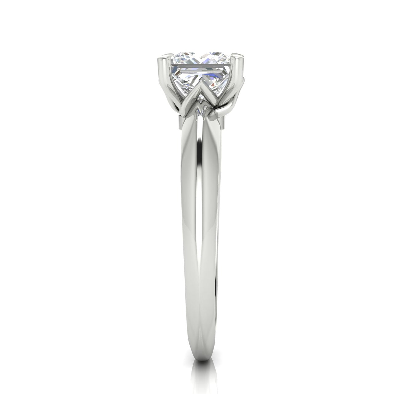 Tulip Prong Princess Cut Lab Diamond Engagement Ring