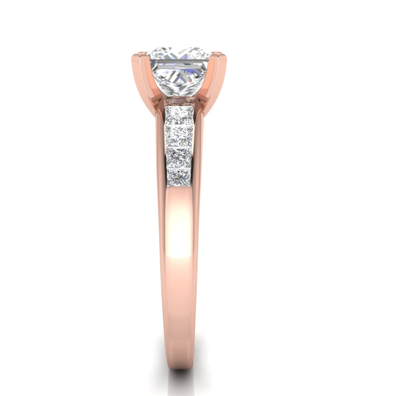 Princess Channel Set Princess Cut Lab Diamond Engagement Ring