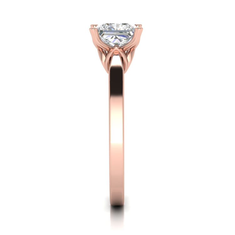 Tulip Basket Princess Cut Moissanite Engagement Ring