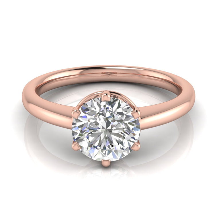 6 Prong Donut Round Cut Moissanite Engagement Ring