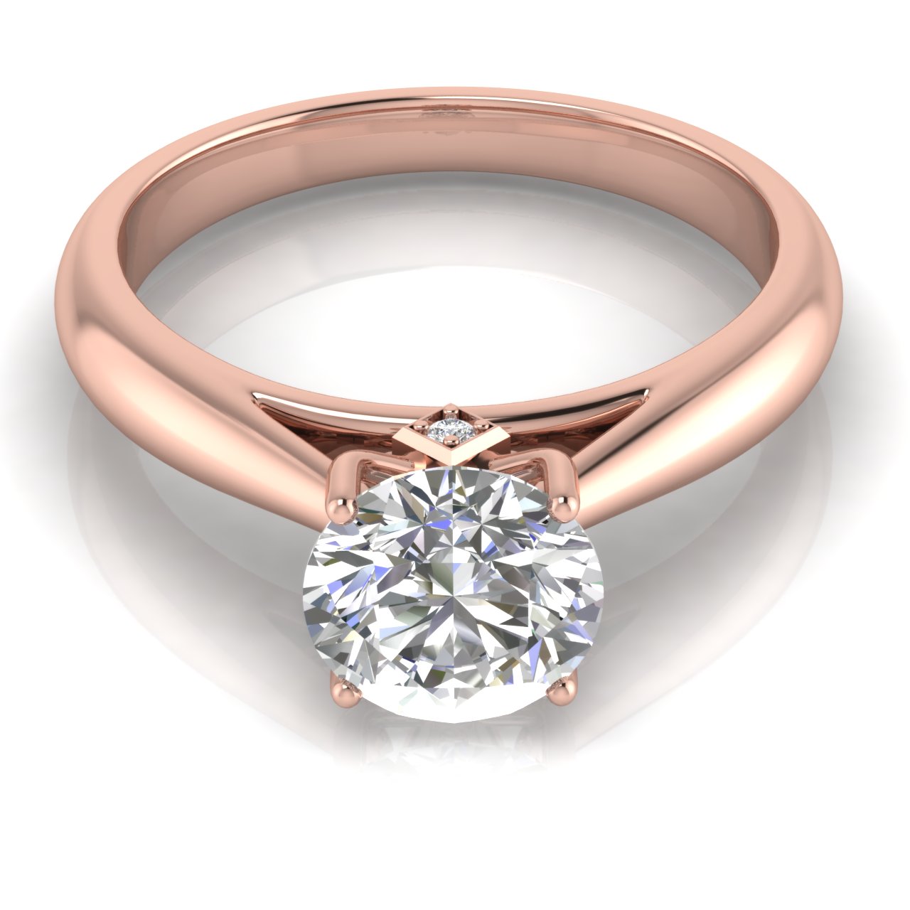 Elegant Hidden Stone Round Cut Moissanite Engagement Ring