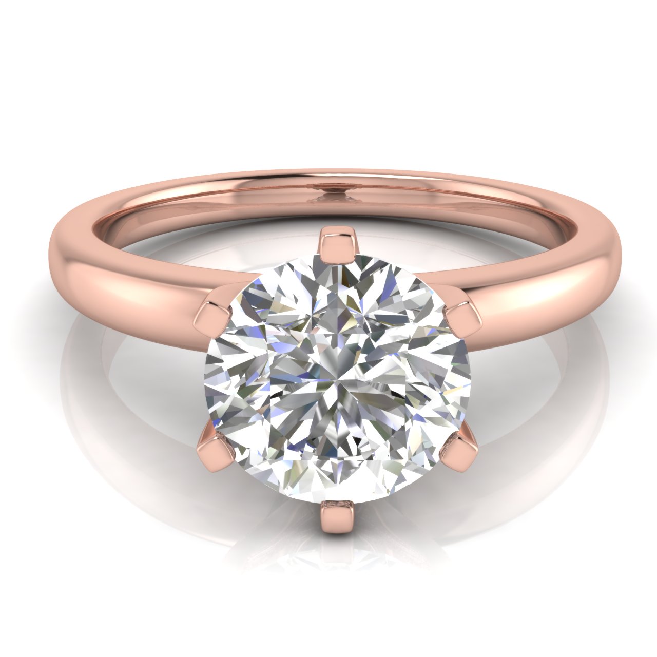 Elegant 6 Prong Round Cut Moissanite Engagement Ring