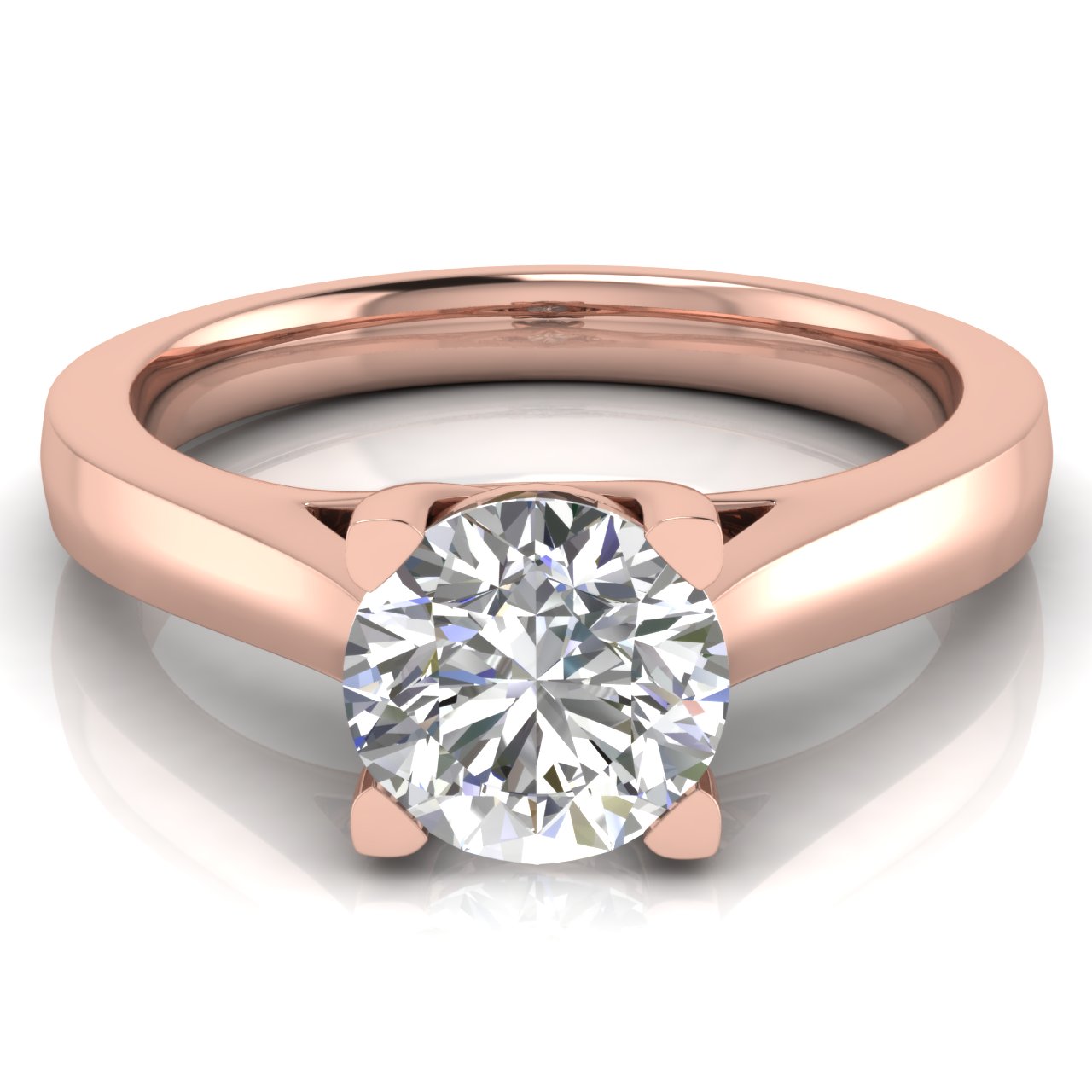 Crossover Round Cut Lab Diamond Engagement Ring