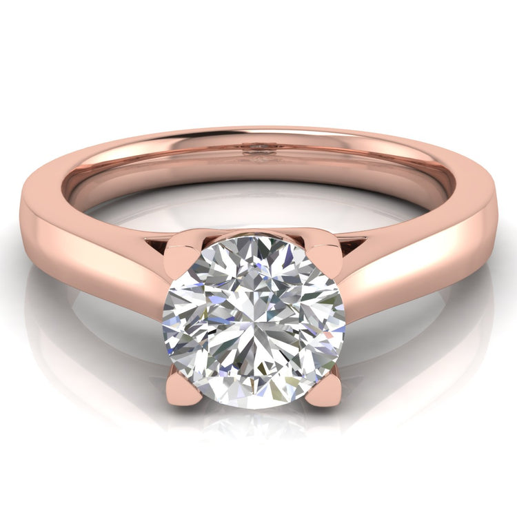 Crossover Round Cut Lab Diamond Engagement Ring