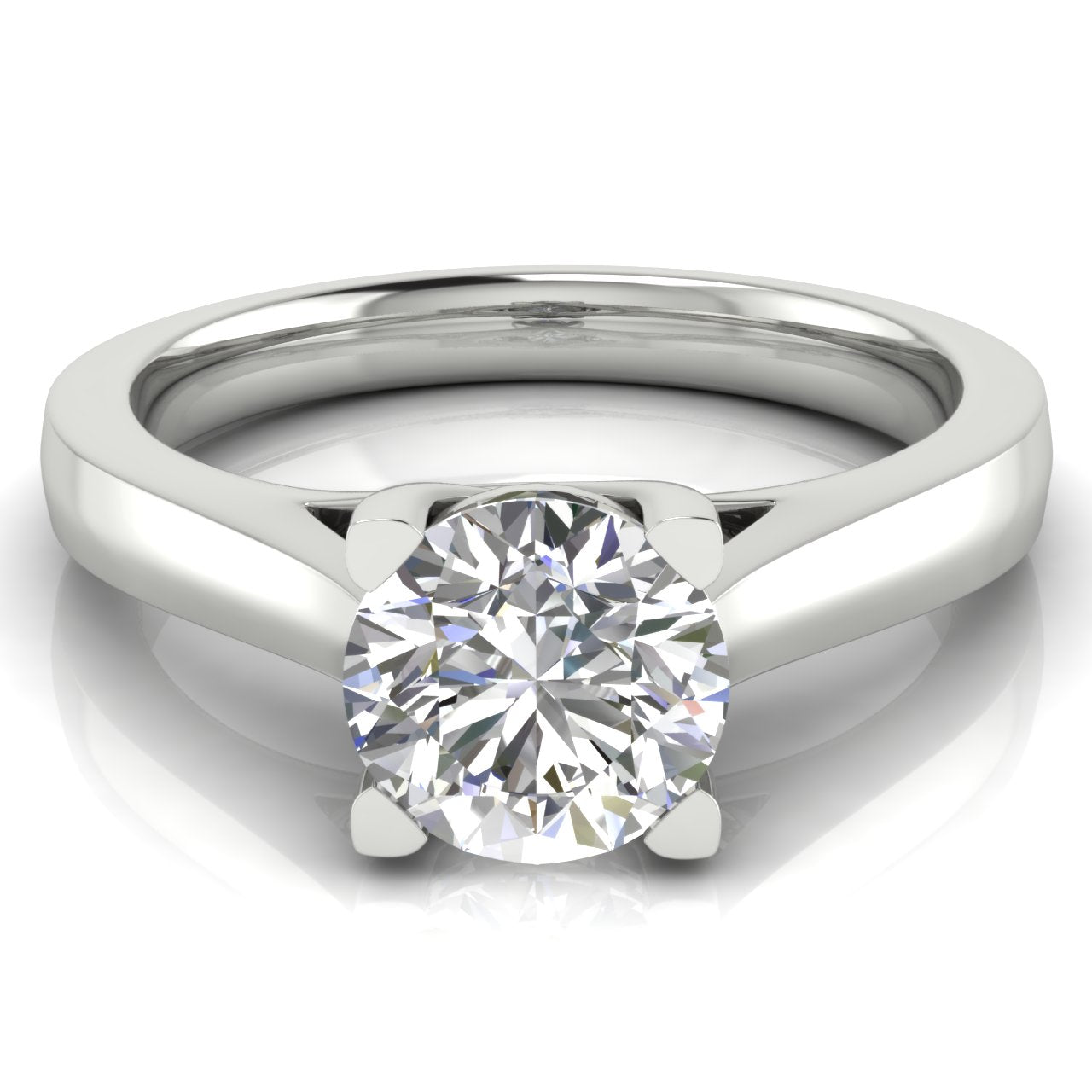 Crossover Round Cut Lab Diamond Engagement Ring