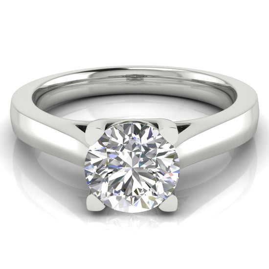 Crossover Round Cut Moissanite Engagement Ring