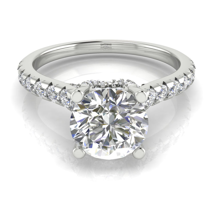 Bridge pave Round Cut  Engagement Ring | Moissanite | Lab Grown Diamond