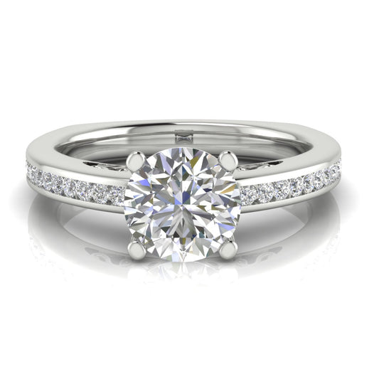 Euro Channel Set Round Cut  Engagement Ring | Moissanite | Lab Grown Diamond