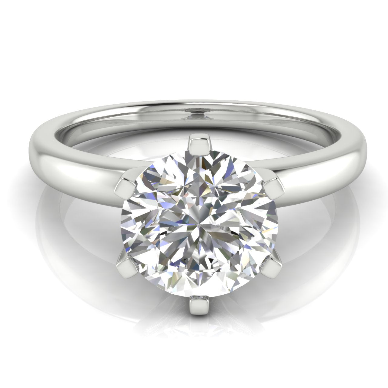 Elegant 6 Prong Round Cut Moissanite Engagement Ring