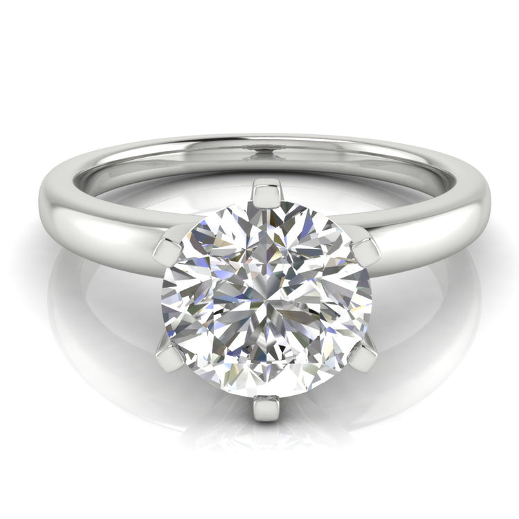 Elegant 6 Prong Round Cut  Engagement Ring | Moissanite | Lab Grown Diamond