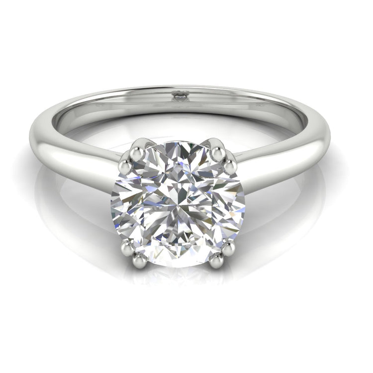 Double Prong Round Cut Lab Diamond Engagement Ring 