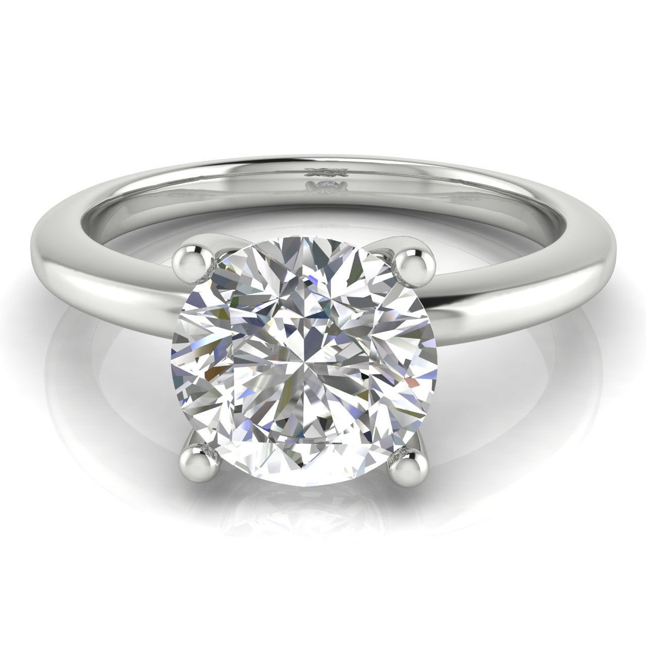 Basket Set Round Cut Lab Diamond Engagement Ring