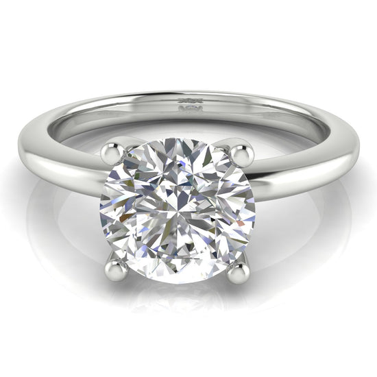 Basket Set Round Cut Lab Diamond Engagement Ring