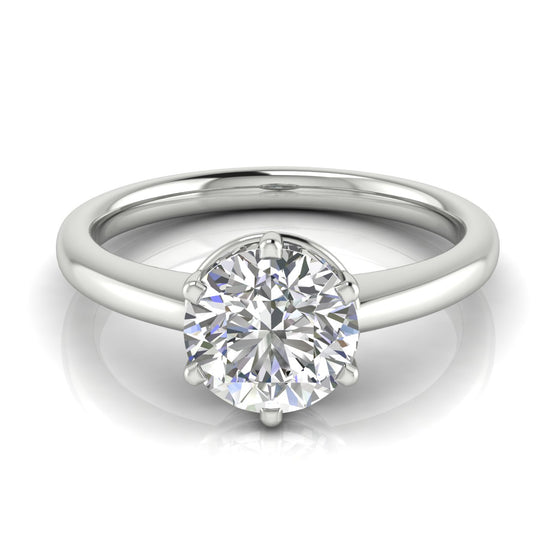 6 Prong Donut Round Cut Moissanite Engagement Ring