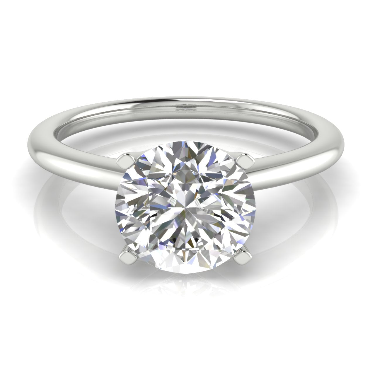 Tulip Set Round Cut Moissanite Engagement Ring