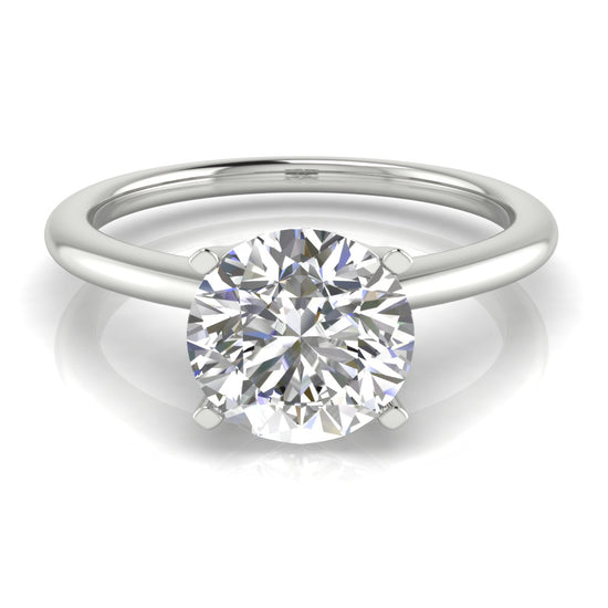 Tulip Set Round Cut Moissanite Engagement Ring