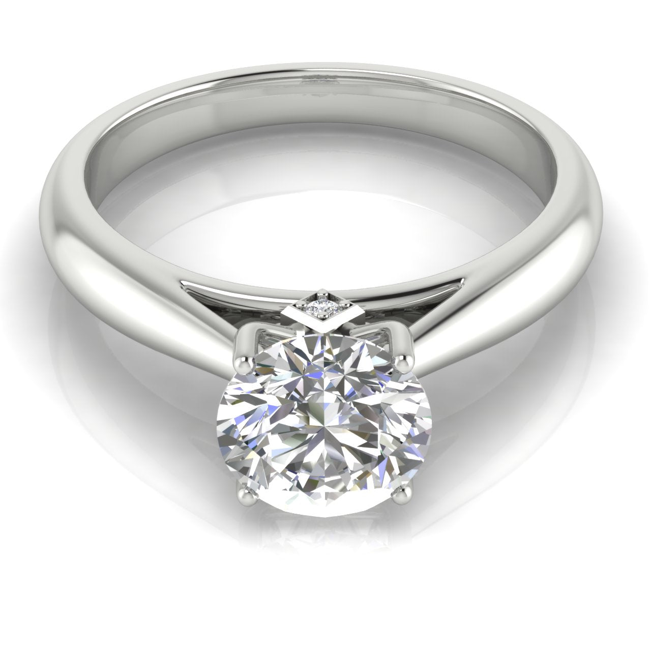 Elegant Hidden Stone Round Cut Lab Diamond Engagement Ring