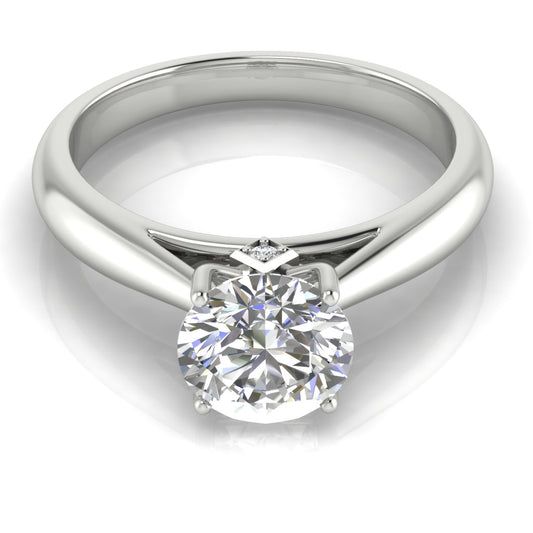 Elegant Hidden Stone Round Cut  Engagement Ring | Moissanite | Lab Grown Diamond