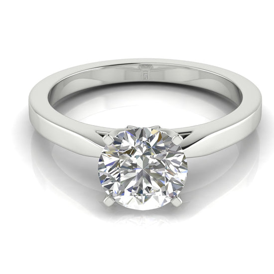 Tulip Basket Round Cut Moissanite Engagement Ring