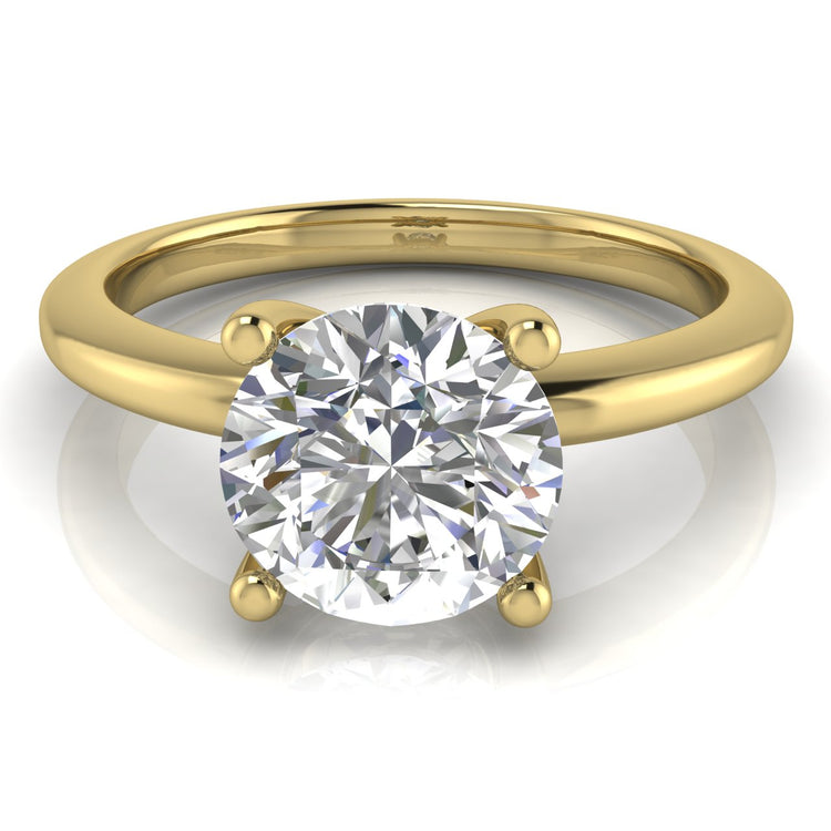 Basket Set Round Cut Lab Diamond Engagement Ring