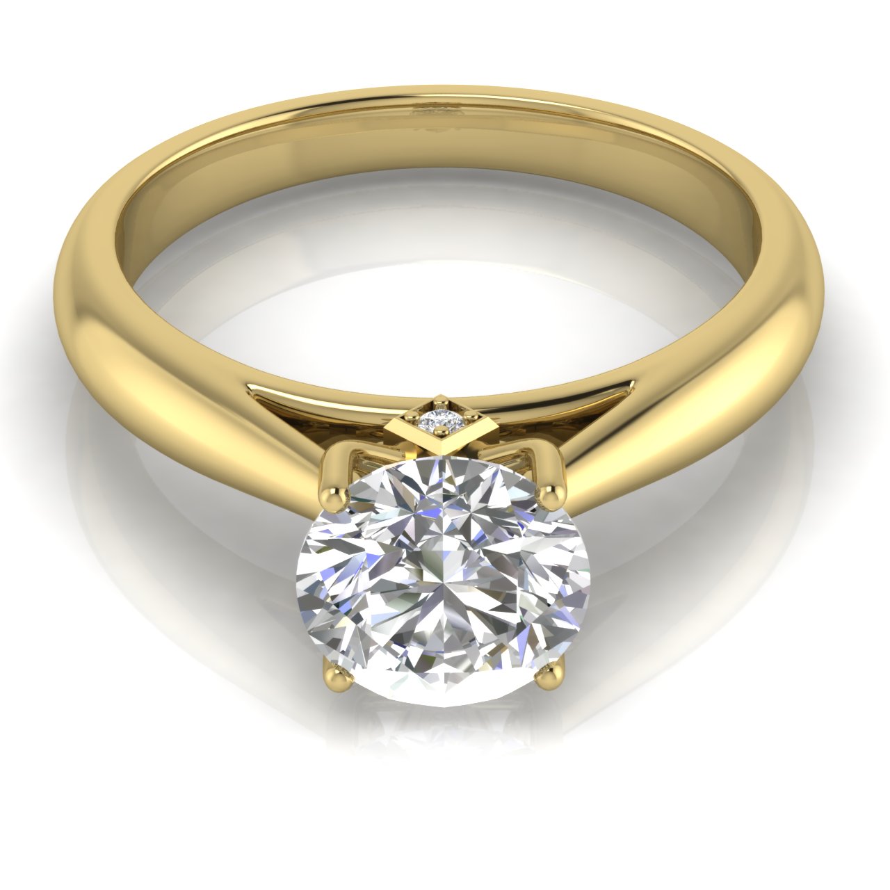 Elegant Hidden Stone Round Cut Moissanite Engagement Ring