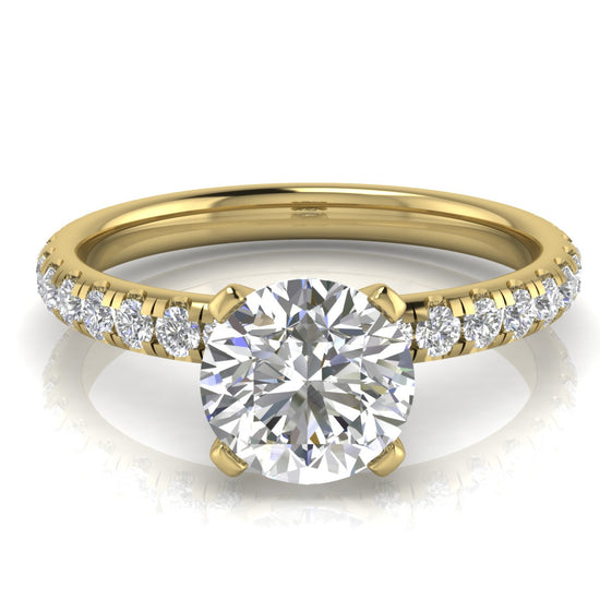 Classic Pave Round Cut Moissanite Engagement Ring