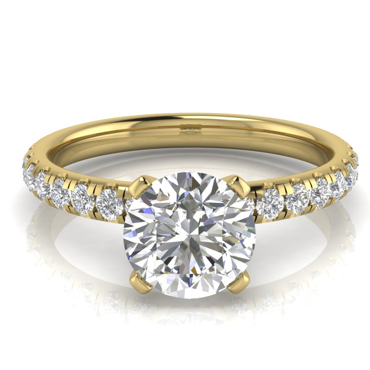 Classic Pave Round Cut Moissanite Engagement Ring