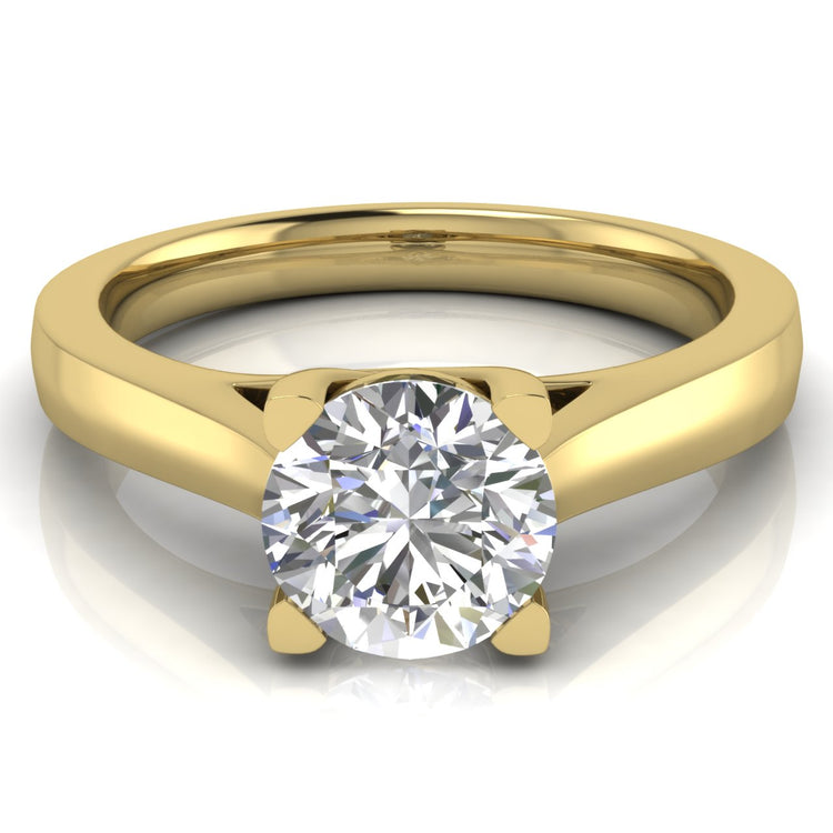 Crossover Round Cut Moissanite Engagement Ring