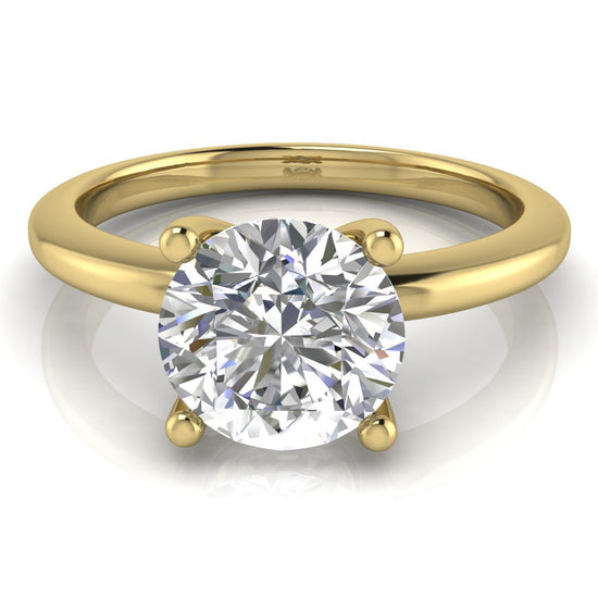 Basket Set Round Cut Moissanite Engagement Ring