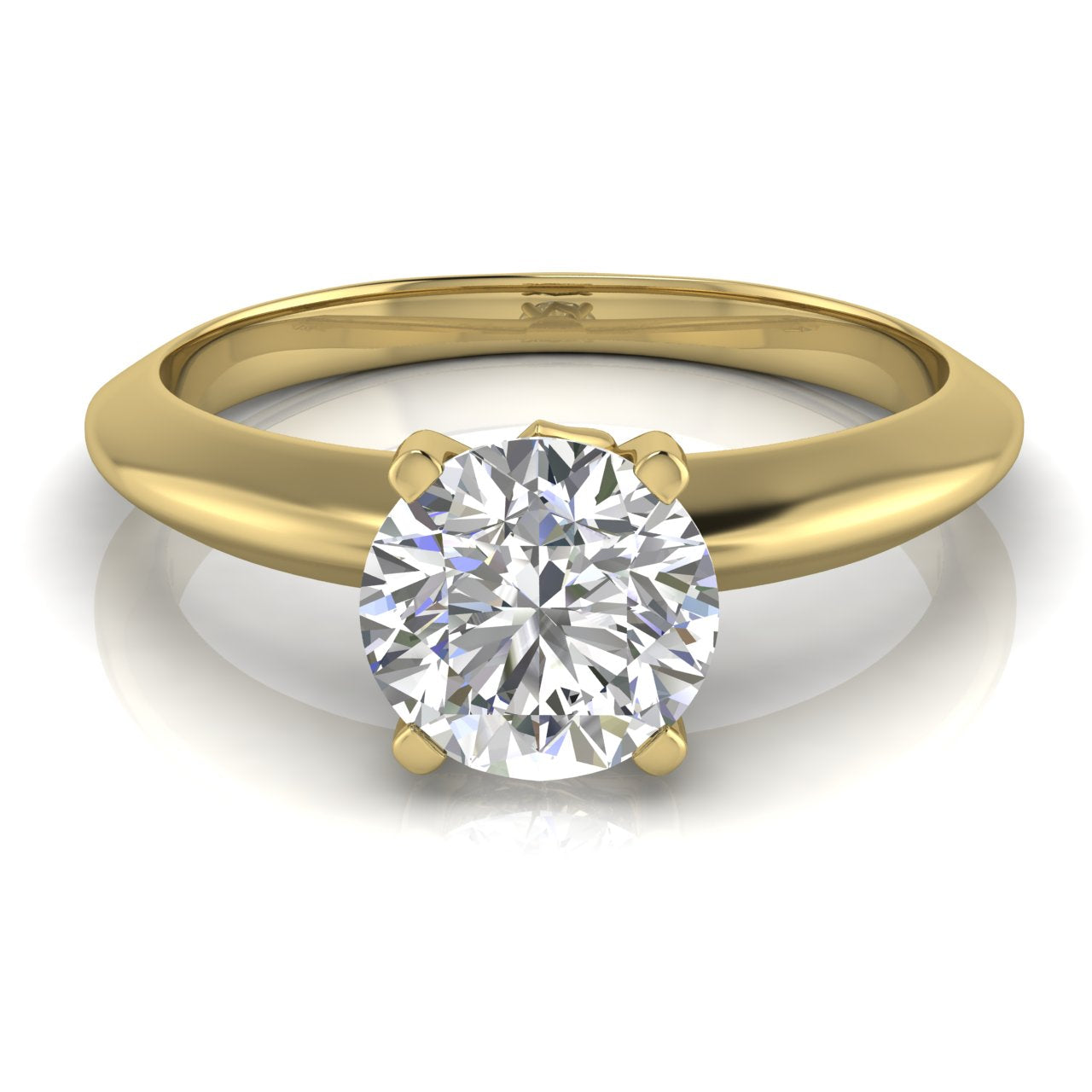 Tulip Prong Round Cut Lab Diamond Engagement Ring