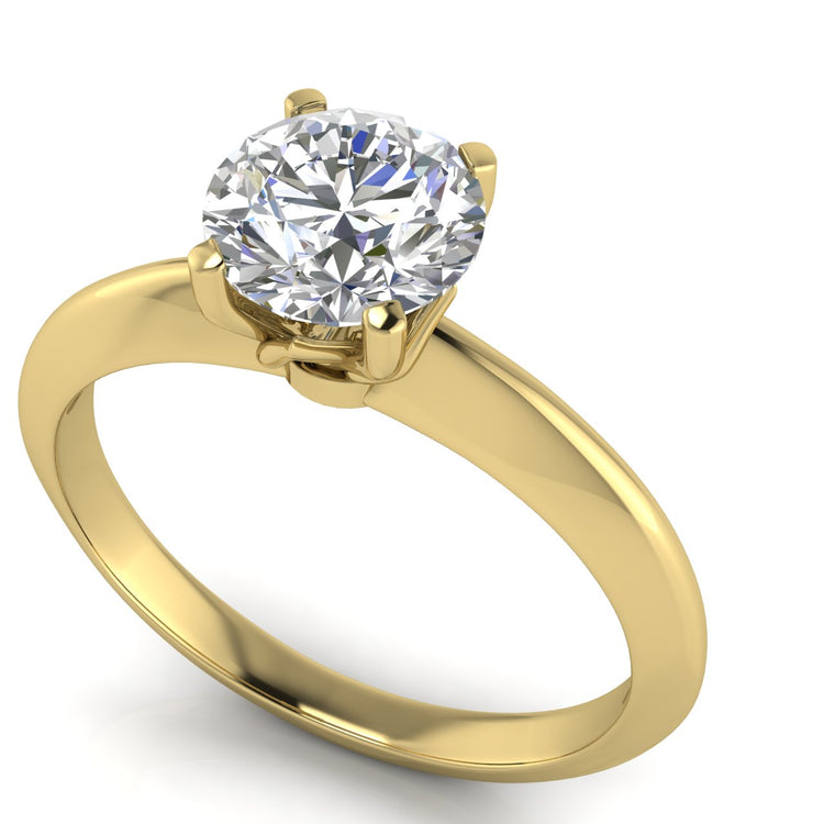 Tulip Prong Round Cut Lab Diamond Engagement Ring