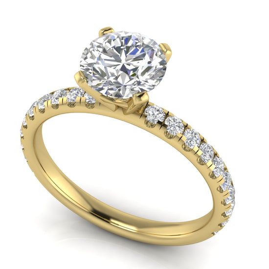 Classic Pave Round Cut Moissanite Engagement Ring