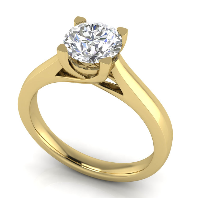 Crossover Round Cut Lab Diamond Engagement Ring