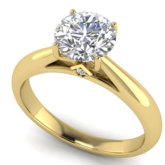 Elegant Hidden Stone Round Cut Lab Diamond Engagement Ring