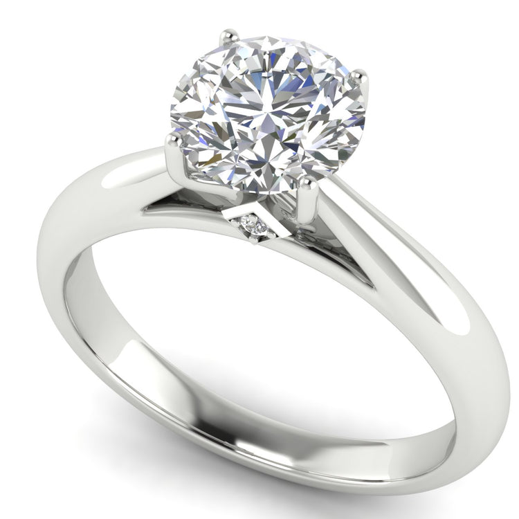 Elegant Hidden Stone Round Cut Moissanite Engagement Ring